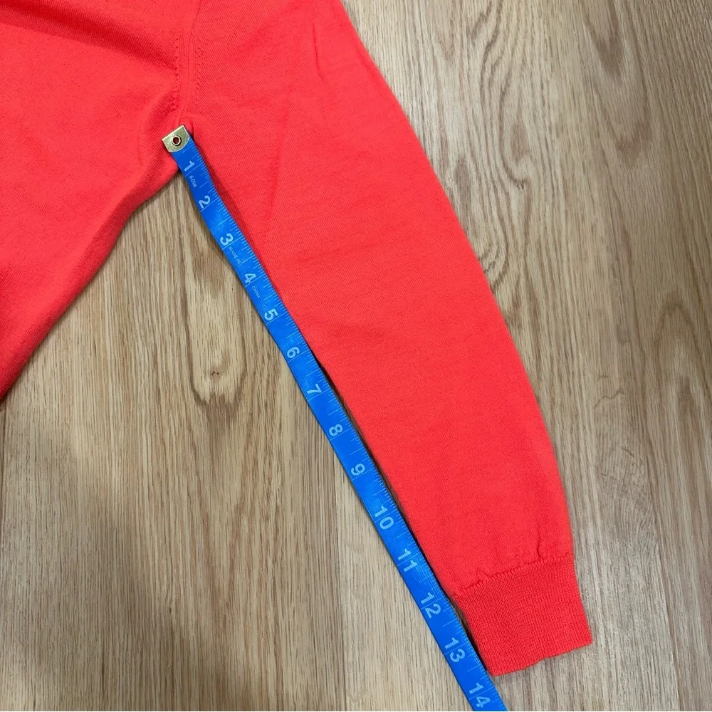J. Crew Women’s Bright Orange 100% Merino Wool Crew Neck Sweater Size Small
